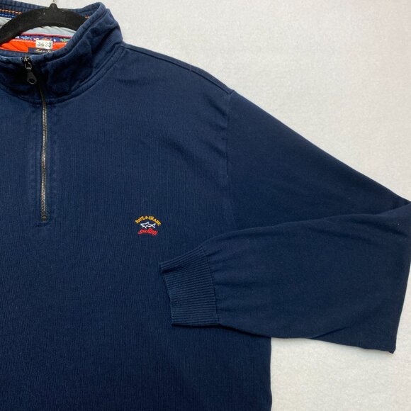 Paul Shark Sweater Mens M Dark Navy Yachting Denim Pullover - Picture 2 of 10